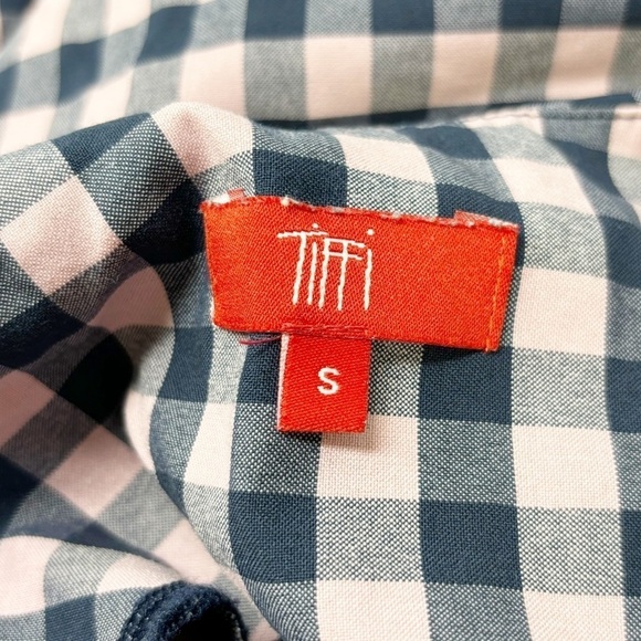 TIFFI Women’s Pink Blue Gingham Check Fit & Flare Short Sleeve Dress Size Small - Picture 7 of 9